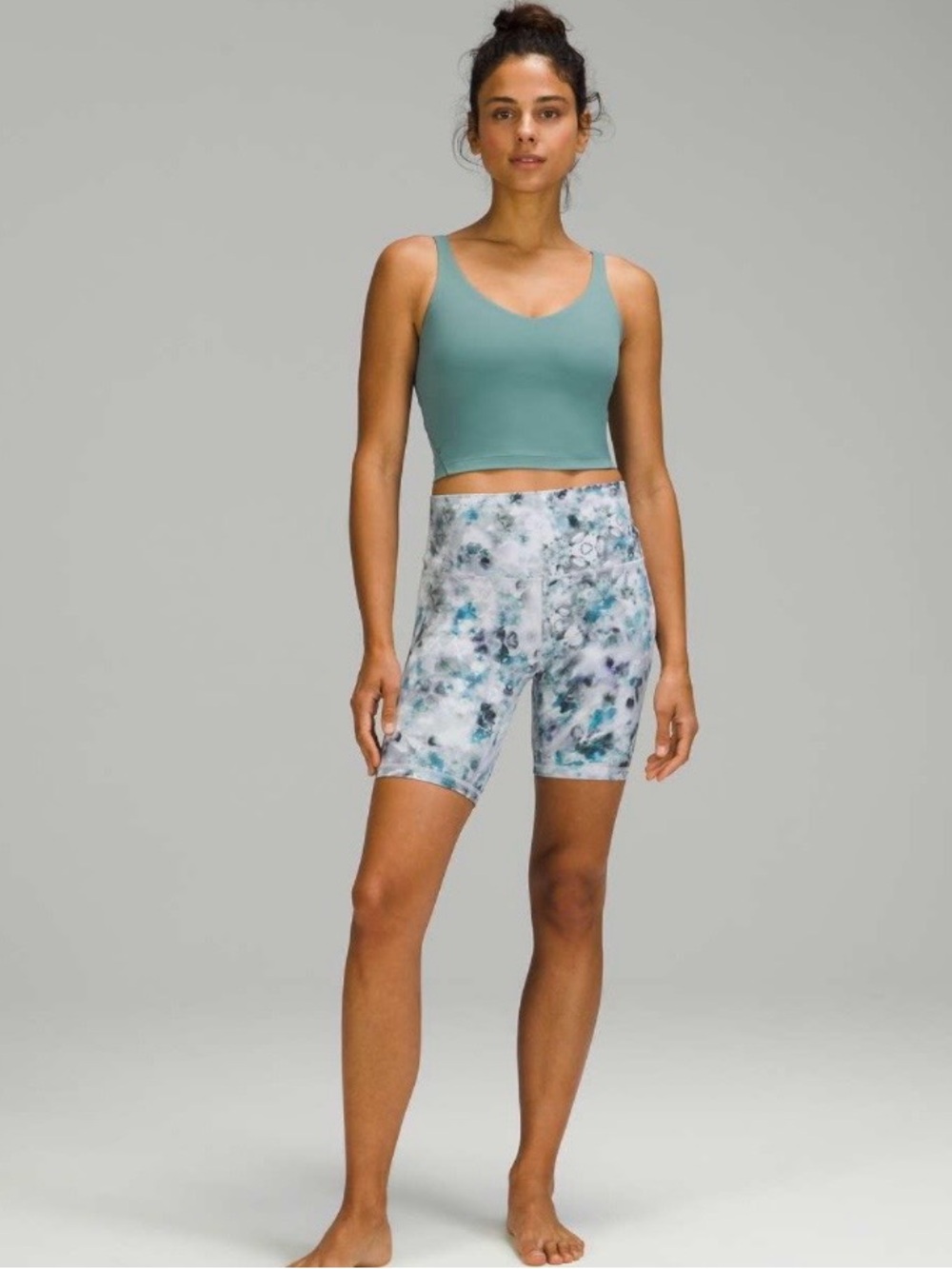Lululemon Align Short 8" Kaleidofloral Multi Blue & Black Sz 12